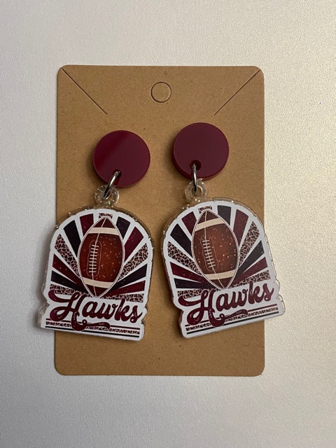 Hawks Football earrings
