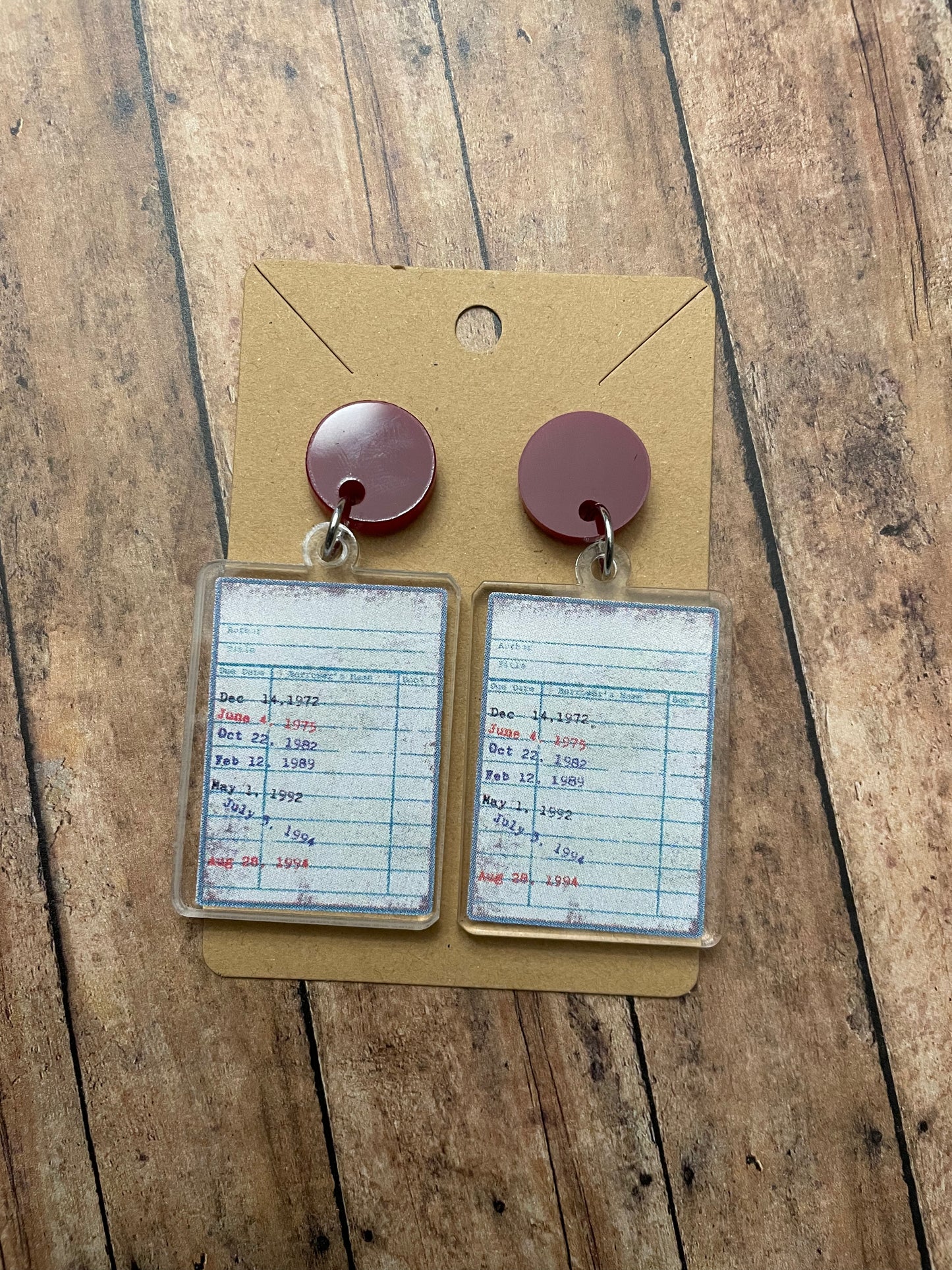 Library vintage earrings