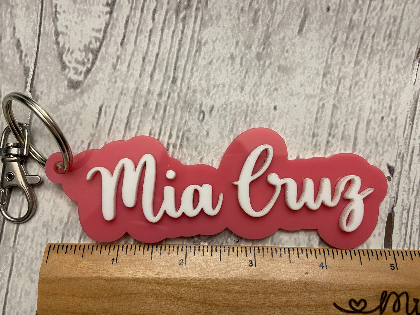 Acrylic 3D bag tag