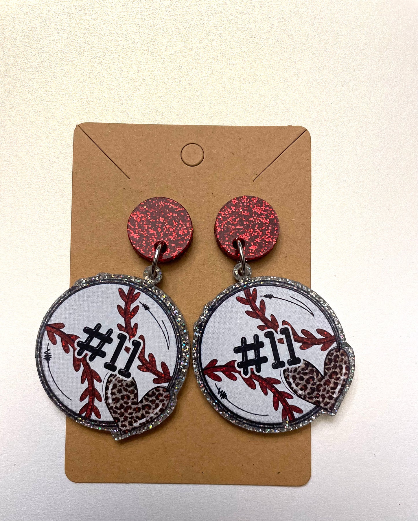 Personalized baseball earrings