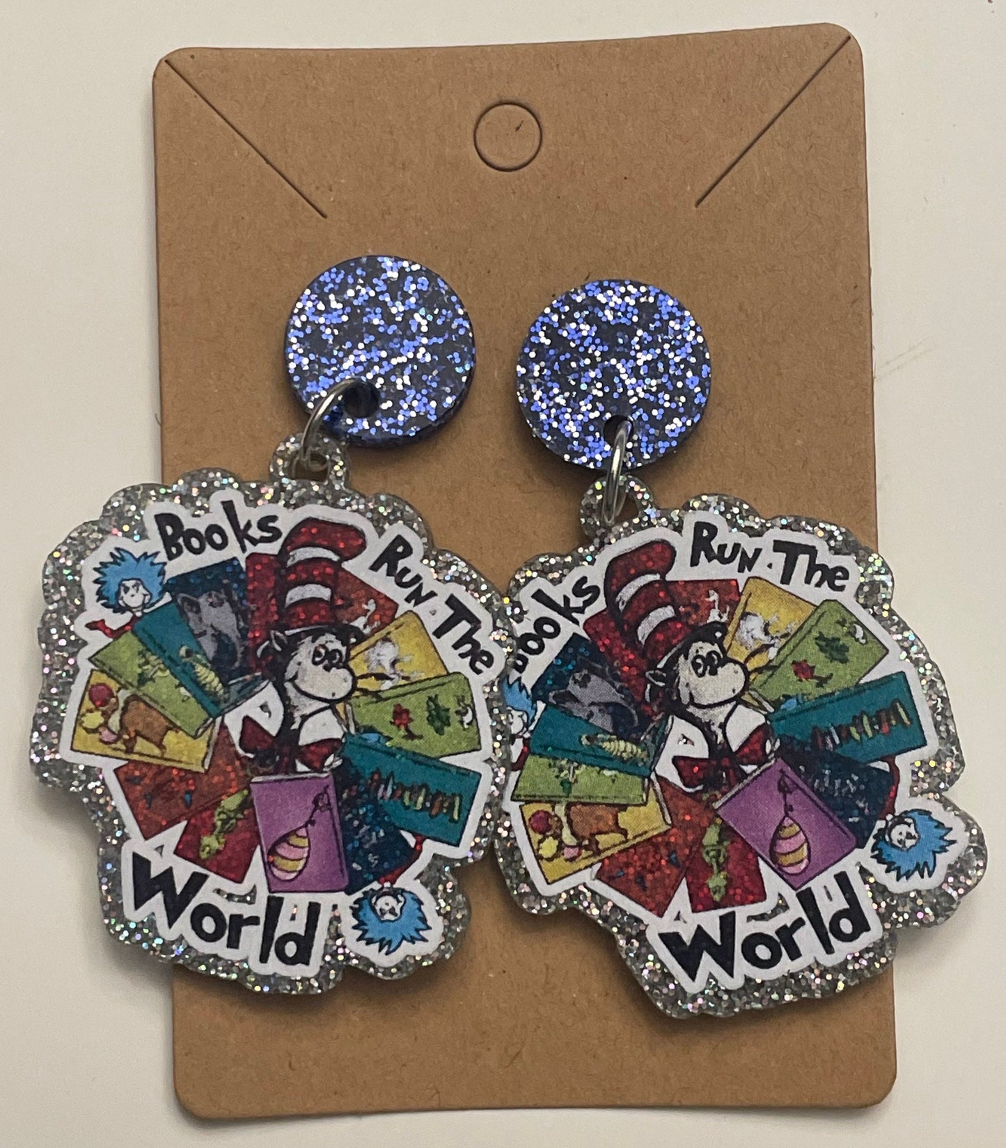 Books run the world earrings
