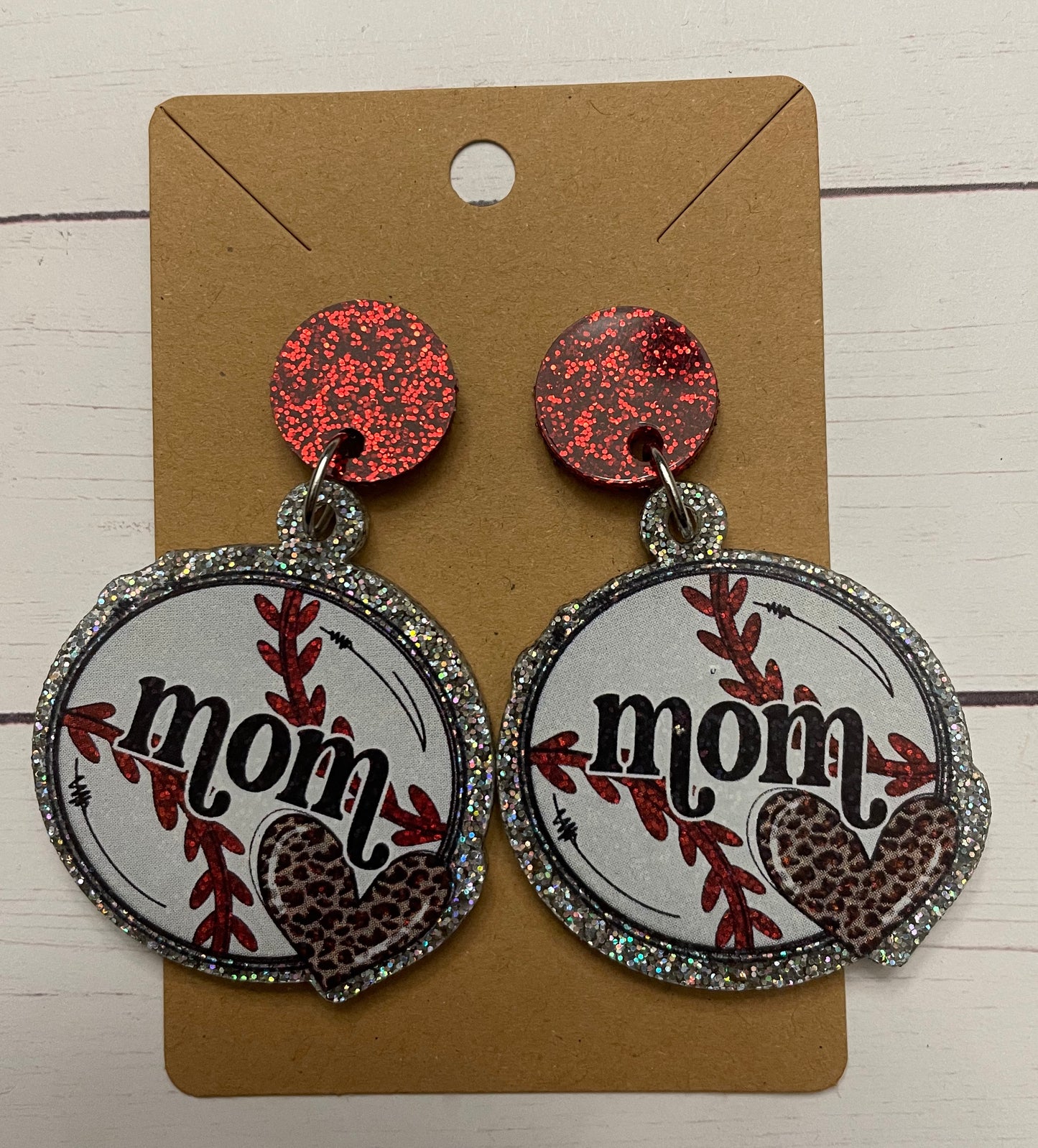 Personalized baseball earrings