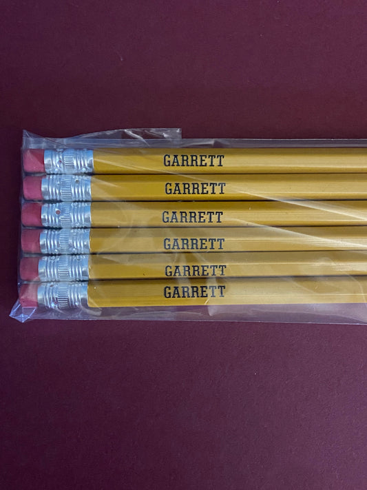 Engraved name pencils