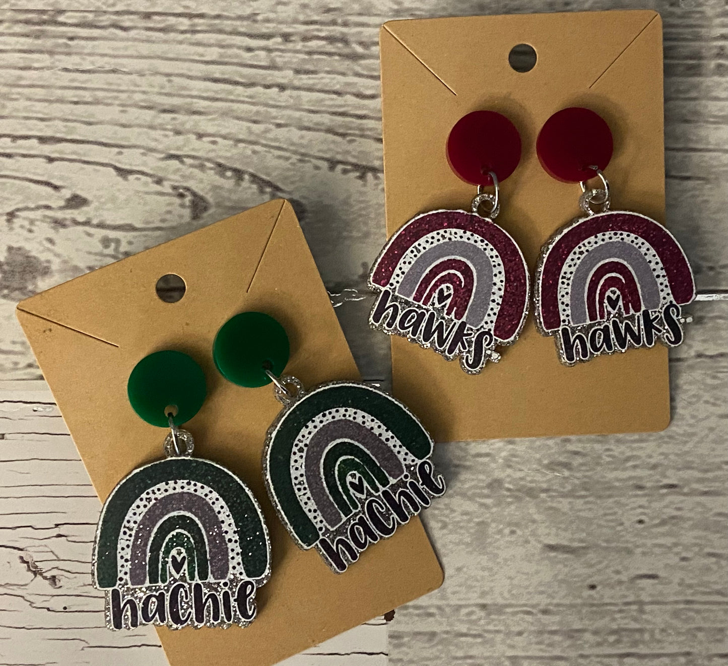 Rainbow school spirit earrings