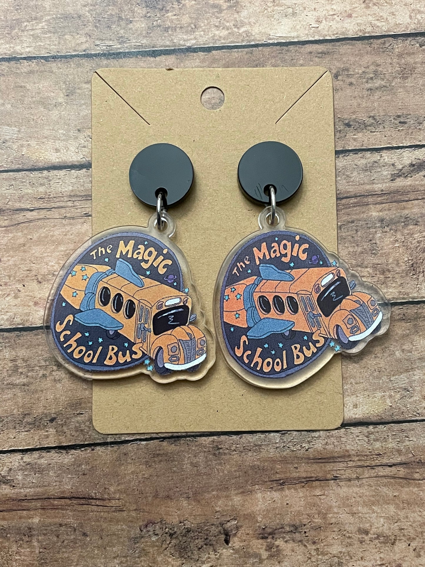 School bus earrings